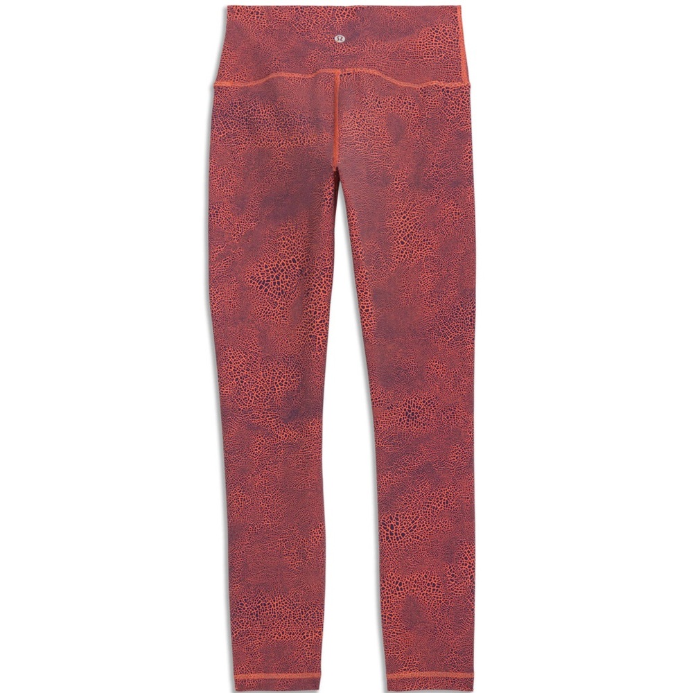 lululemon High-Rise Tight 25” Orange and Navy Crackle Leggings
